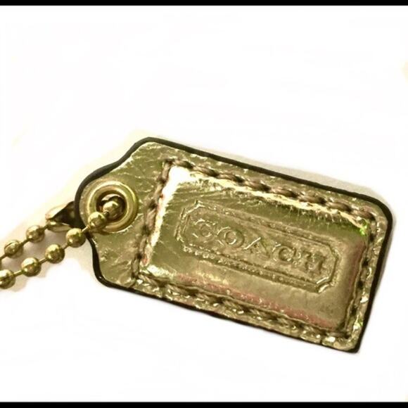 Coach Signature New York Script Navy Mini Clutch Retro Kiss Lock Gold Tone - Picture 4 of 11